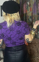 Load image into Gallery viewer, NIGHTCRAWLER Black Widow print Crop Top