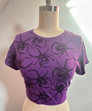 Load image into Gallery viewer, NIGHTCRAWLER Black Widow print Crop Top