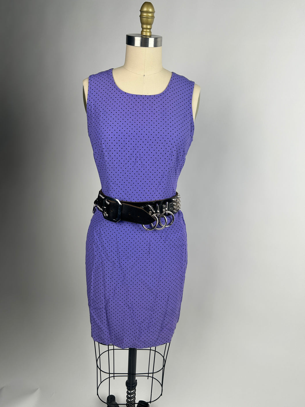 Vintage 80s Polka Dot Sheath Dress Size M