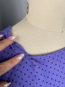Vintage 80s Polka Dot Sheath Dress Size M