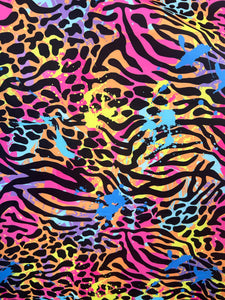 1 1/8 Yard Splatter Leopard Neoprene Scuba Fabric