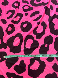 1 1/4 Yard + Scrap Pink Large Print Leopard Spandex